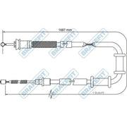 Apec Handbrake Cable Right Rear BBC3110