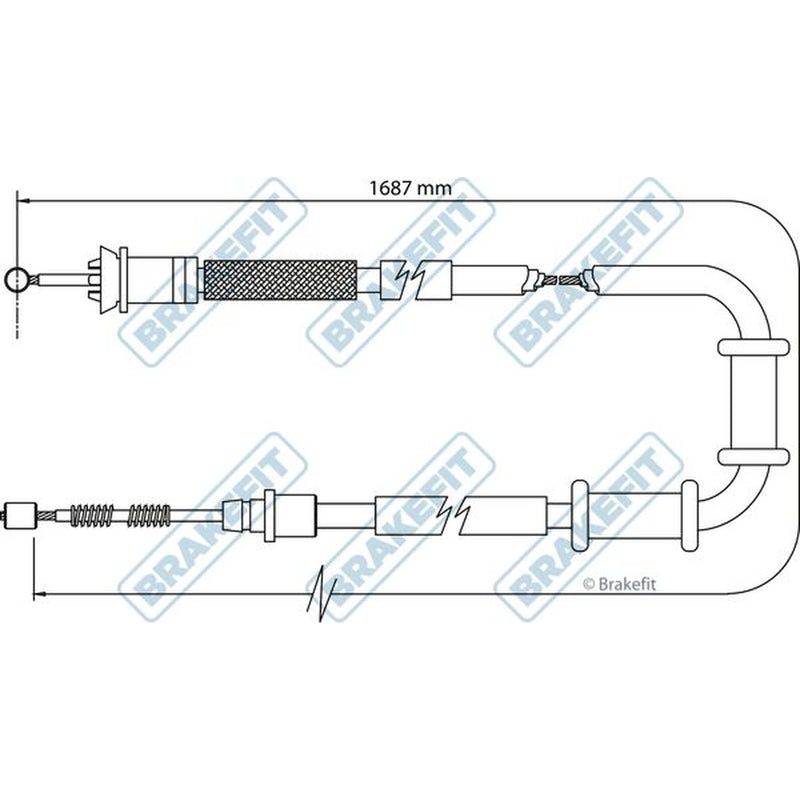 Apec Handbrake Cable Right Rear fits Fiat Grande Punto 2005-2015 1.3 1.4