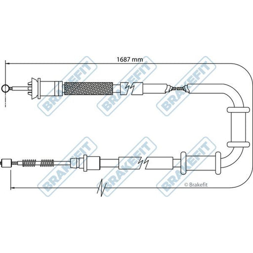 Apec Handbrake Cable Right Rear fits Fiat Grande Punto 2005-2015 1.3 1.4