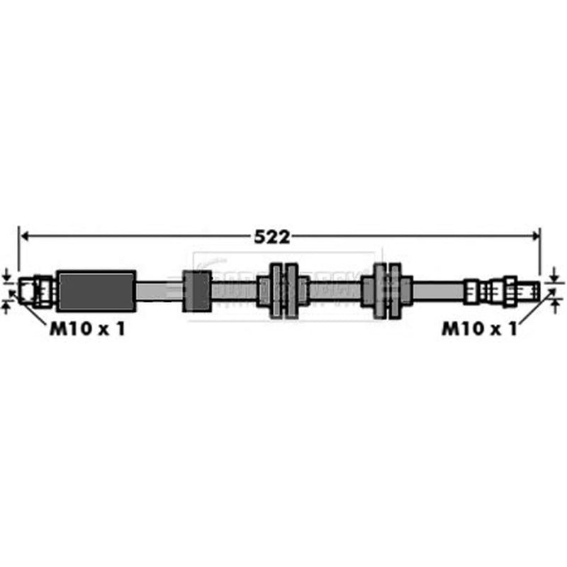 Borg & Beck Brake Hydraulic Hose Line Front Right BBH7392