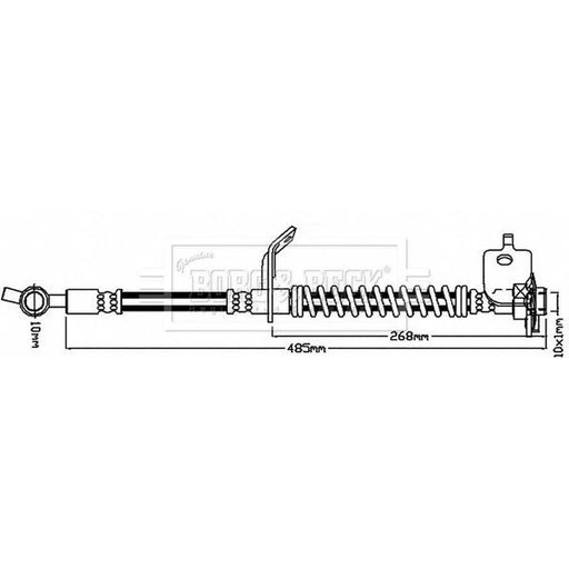Borg & Beck Brake Hydraulic Hose Line Front Left BBH8517