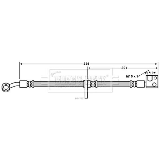 Borg & Beck Brake Hydraulic Hose Line Front Right BBH7753