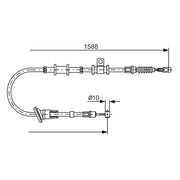 Bosch Handbrake Cable Right Rear fits Mitsubishi Carisma 1995-2006