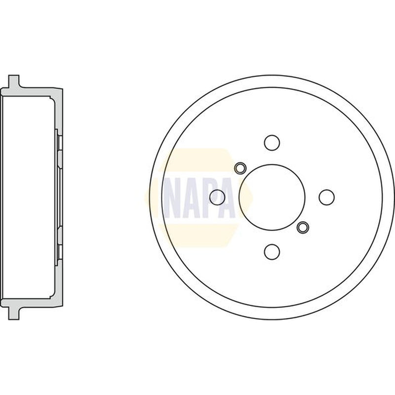 NAPA Brake Drum Assembly Rear fits Toyota Yaris Hatchback 2012-2017 1.3