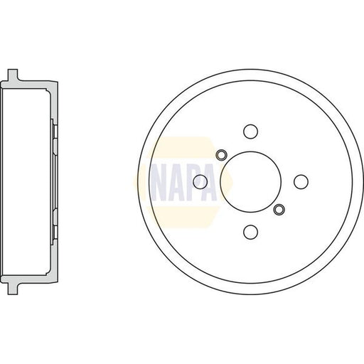 NAPA Brake Drum Assembly Rear fits Toyota Yaris Hatchback 2012-2017 1.3