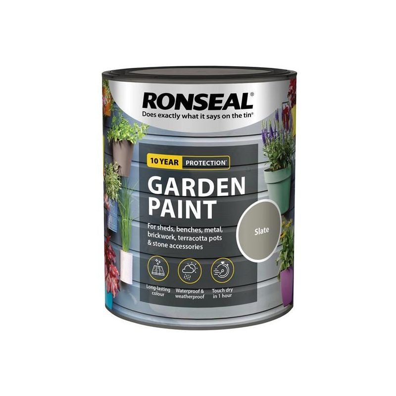 Ronseal Garden Paint Slate 750ml Ronseal - Dynamic Drive