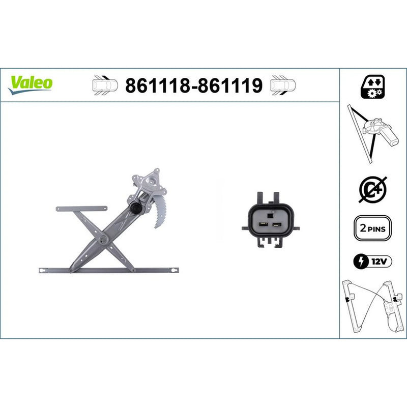 Valeo Electric Window Regulator Lifter Right Front 861119