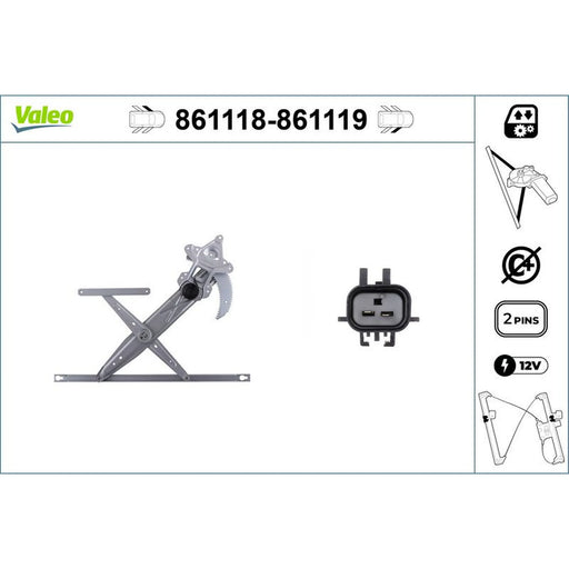 Valeo Electric Window Regulator Lifter Left Front 861118