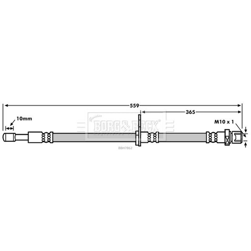 Borg & Beck Brake Hydraulic Hose Line Front Right BBH7862