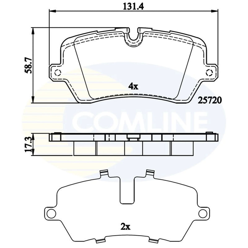 Comline 4 x Rear Brake Pad Set fits Land Rover Defender 2020 on 2.0 3.0