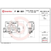 Brembo Brake Caliper Assembly Front Right fits Mercedes-Benz V-Class 2015 on
