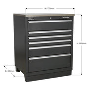 Sealey Modular Floor Cabinet 6 Drawer 775mm Heavy-Duty APMS03 Sealey - Dynamic Drive