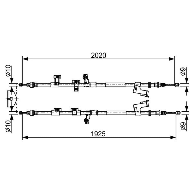 Bosch Handbrake Cable Centre fits Ford Kuga II 2012-2019 1.5 1.6 2.0 2.5
