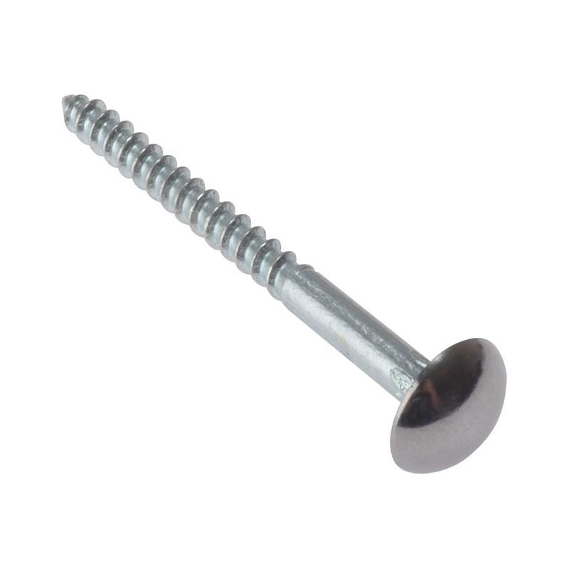 Forgefix Mirror Screw Chrome Domed Top Slotted CSK ST ZP 1.1/2in x 8 Bag 10 ForgeFix - Dynamic Drive
