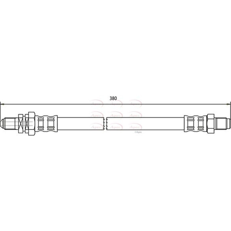 Apec Brake Hydraulic Hose Line Rear fits Ford Ka 1996-2008 1.3