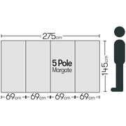 5 Pole Multicoloured Polythene Windbreak 1442 Quest - Dynamic Drive