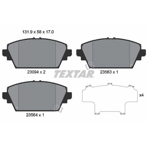 Textar Front Brake Pad Set 2309401