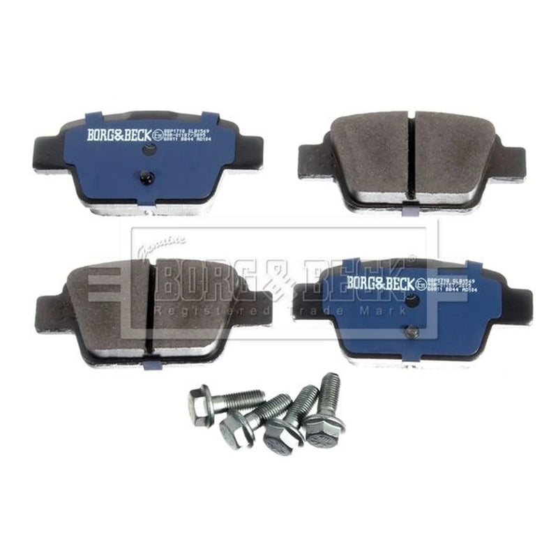 Borg & Beck Front & Rear Brake Discs & Pads fits Fiat Multipla 1999-2010 1.6 1.9