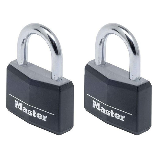Master Lock Aluminium Black Vinyl Cover 40mm Padlock 4-Pin - Keyed Alike x 2 Master Lock - NN4 Online