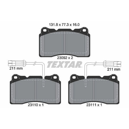 Textar Front Brake Pad Set 2309201
