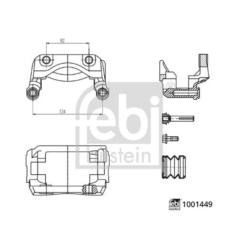 Febi Brake Caliper Carrier Front Axle Left 1001449