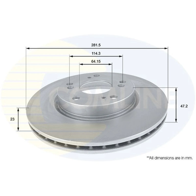 Comline Front Brake Discs & Pads fits Honda Cr-V 2001-2007 2.0 2.2