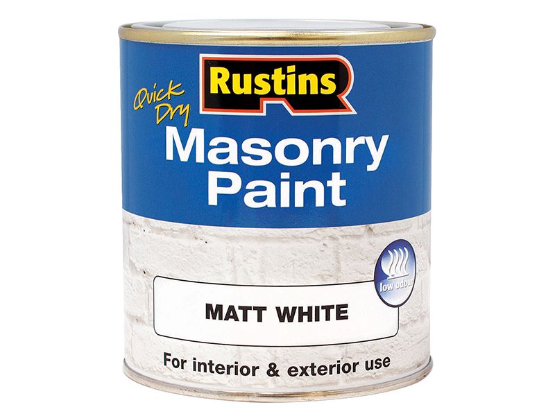 Rustins Quick Dry Masonry Paint Matt White 250ml Rustins - Dynamic Drive