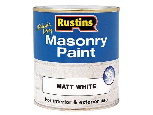 Rustins Quick Dry Masonry Paint Matt White 250ml Rustins - Dynamic Drive