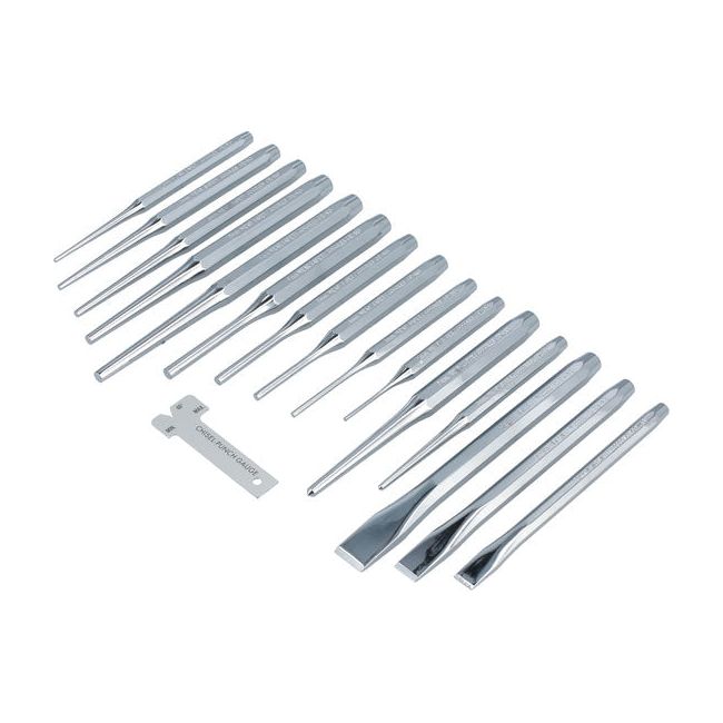 Laser Punch & Chisel Set 16pc Laser - Dynamic Drive