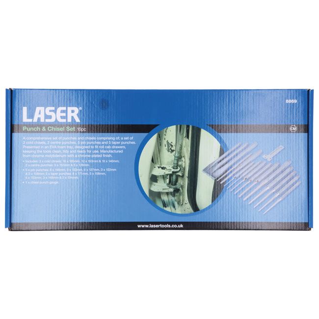 Laser Punch & Chisel Set 16pc Laser - Dynamic Drive