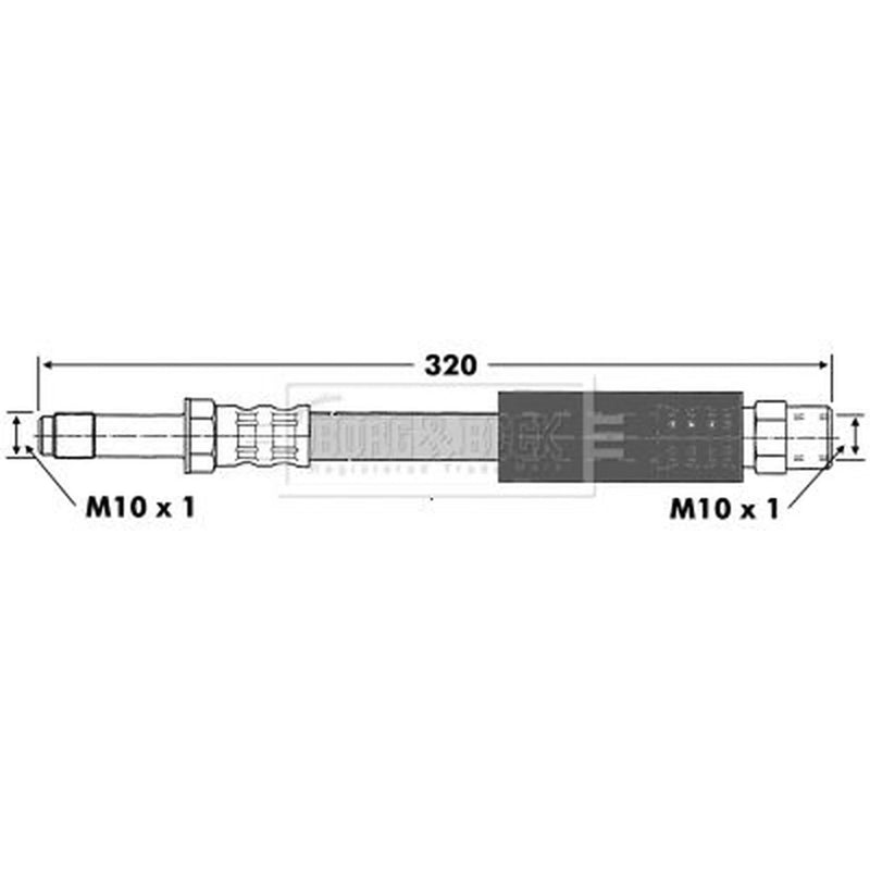 Borg & Beck Brake Hydraulic Hose Line Rear Right BBH6740