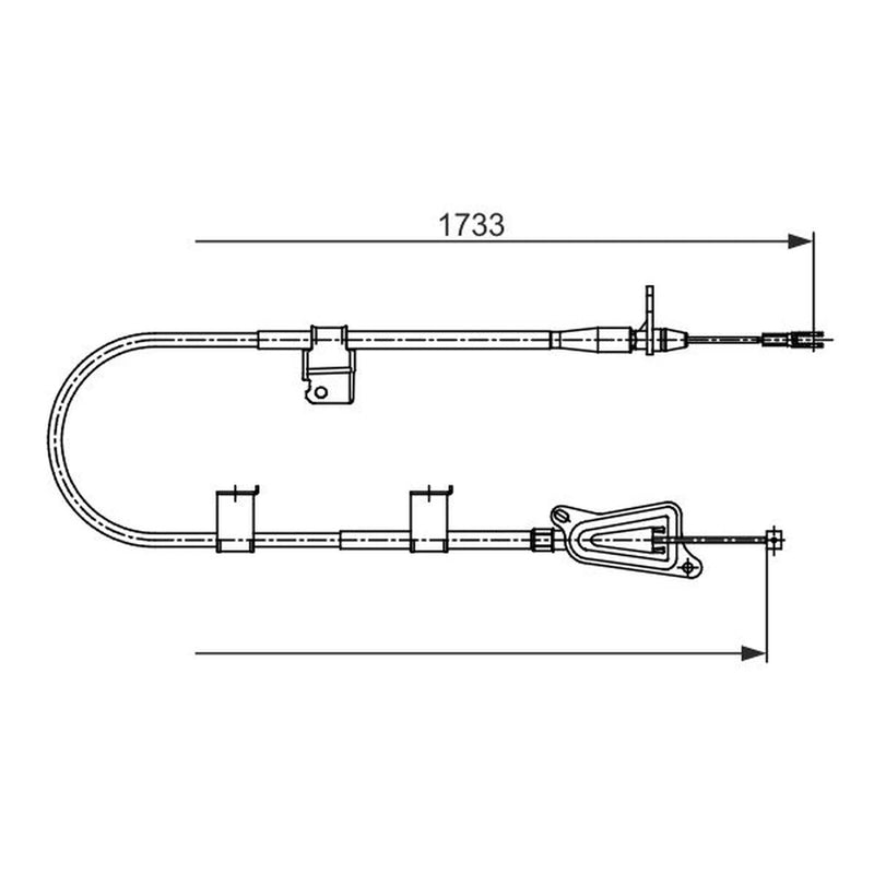 Bosch Handbrake Cable Right Rear fits Nissan X-Trail I 2001-2013 2.0 2.2 2.5