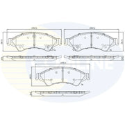 Comline 4 x Front Brake Pad Set fits Ford Ranger 2011 on 2.2 3.2