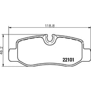 DON Rear Brake Pad Set fits Mercedes-Benz Eqv 2020 on 447.813 447.815