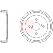 Apec Brake Drum Assembly Rear fits Toyota Yaris Verso 2000-2005 1.3 1.4