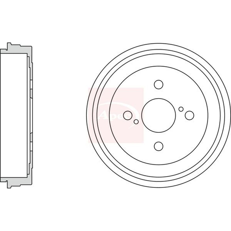 Apec Brake Drum Assembly Rear fits Toyota Yaris Verso 2000-2005 1.3 1.4