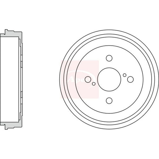 Apec Brake Drum Assembly Rear fits Toyota Yaris Verso 2000-2005 1.3 1.4