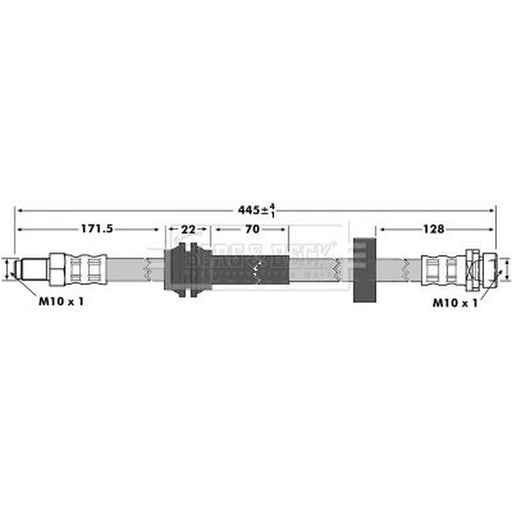 Borg & Beck Brake Hydraulic Hose Line inner BBH6978