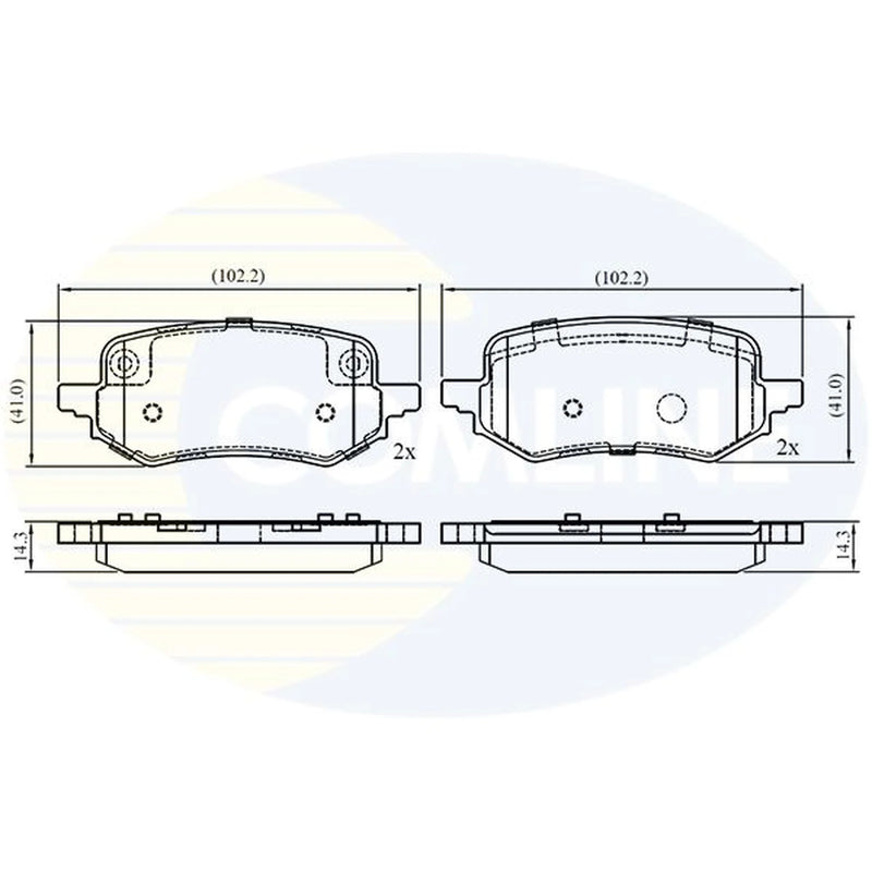 Comline 4 x Rear Brake Pad Set fits Ford Puma 2019 on 1.0