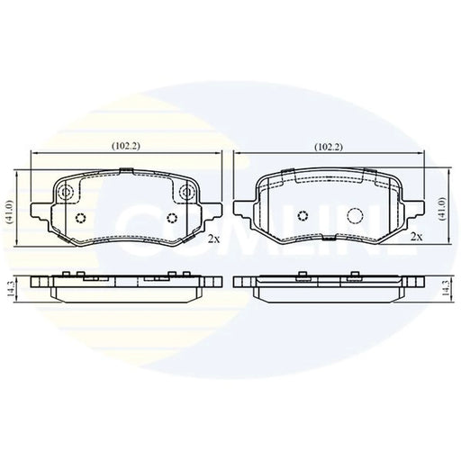 Comline 4 x Rear Brake Pad Set fits Ford Puma 2019 on 1.0