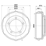 Mintex Brake Drum Assembly Rear fits Ford Transit 2000-2014 2.0 2.2 2.3 2.4