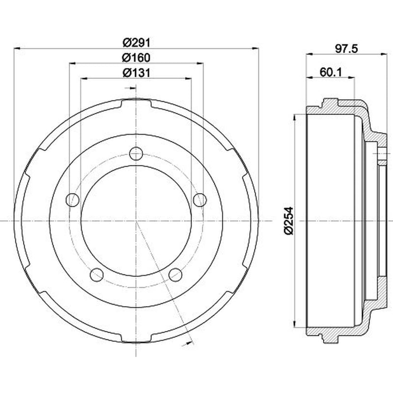 Mintex Brake Drum Assembly Rear fits Ford Transit 2000-2014 2.0 2.2 2.3 2.4