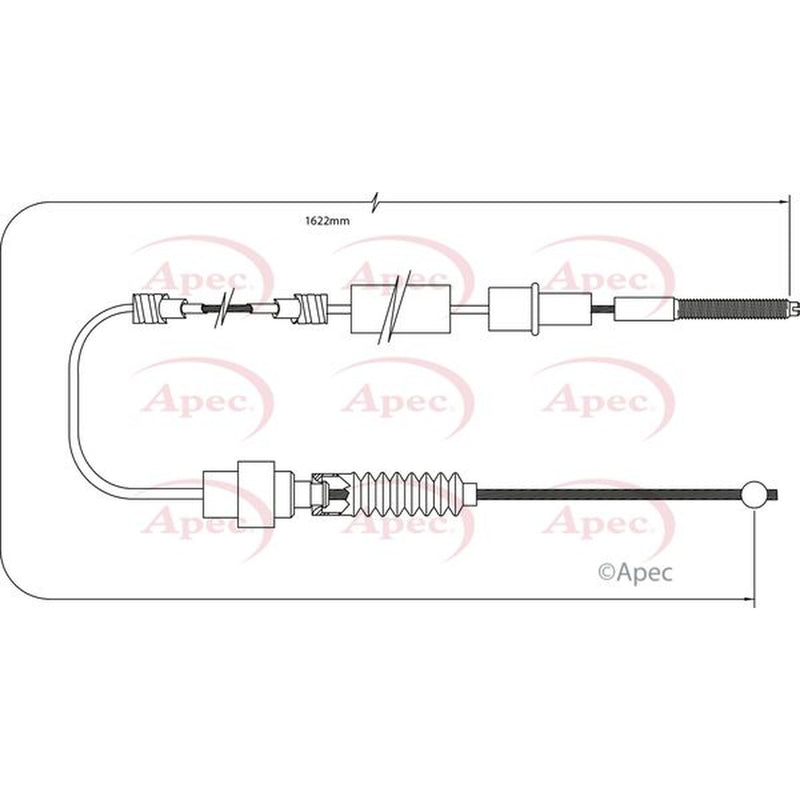 Apec Handbrake Cable Left Rear fits Seat Toledo 1991-1999 1.6 1.8 1.9 2.0