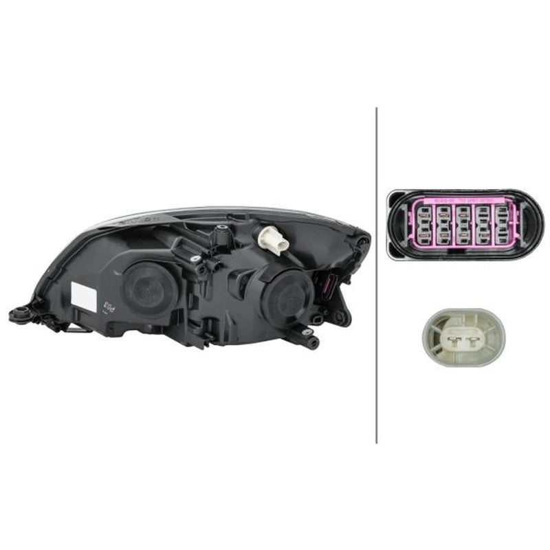 Hella Headlight Headlamp H7 Right fits Skoda Fabia II 2006-2014 1.2 1.4 1.6 1.9