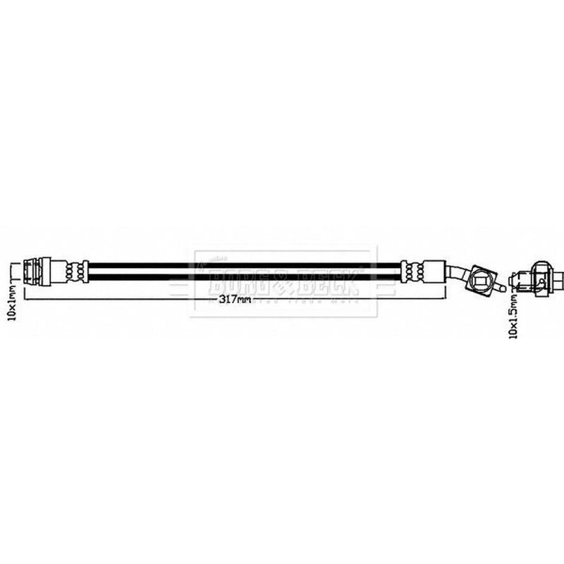Borg & Beck Brake Hydraulic Hose Line outer BBH8307