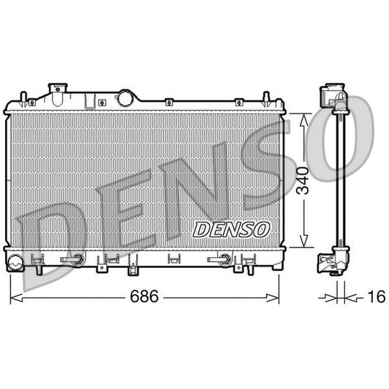 Denso Engine Radiator fits Subaru Impreza 2007-2012 1.5 2.0