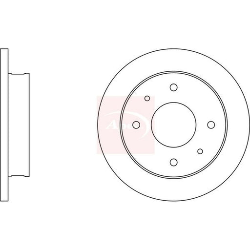 Apec 2 x Solid Brake Discs fits Hyundai Amica / Atoz 1998-2003 1.0