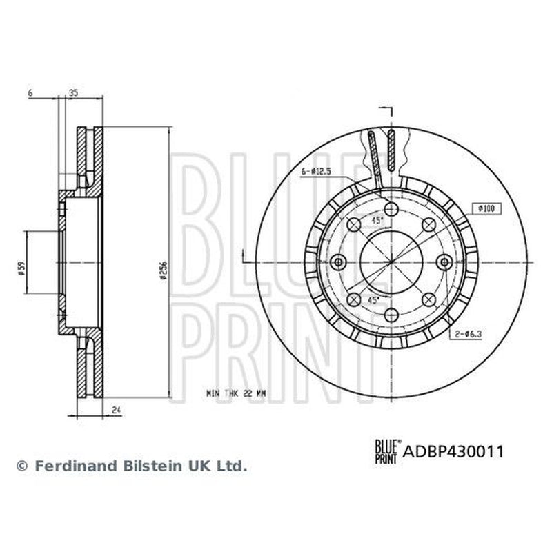 Blue Print Front Brake Discs & Pads fits Chevrolet Kalos 2003-2013 1.2 1.4