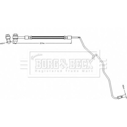 Borg & Beck Brake Hydraulic Hose Line outer BBH8503