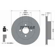 Textar 2 x Vented Front Brake Discs 92131200